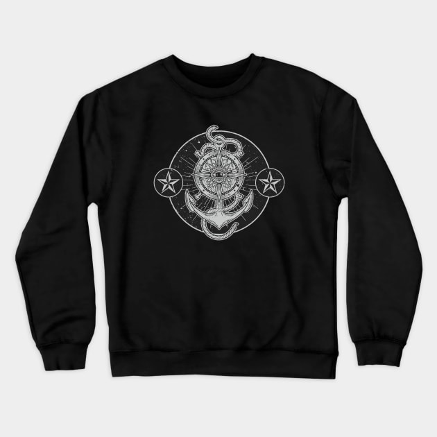 Nautilus anchor Crewneck Sweatshirt by Mako Design 